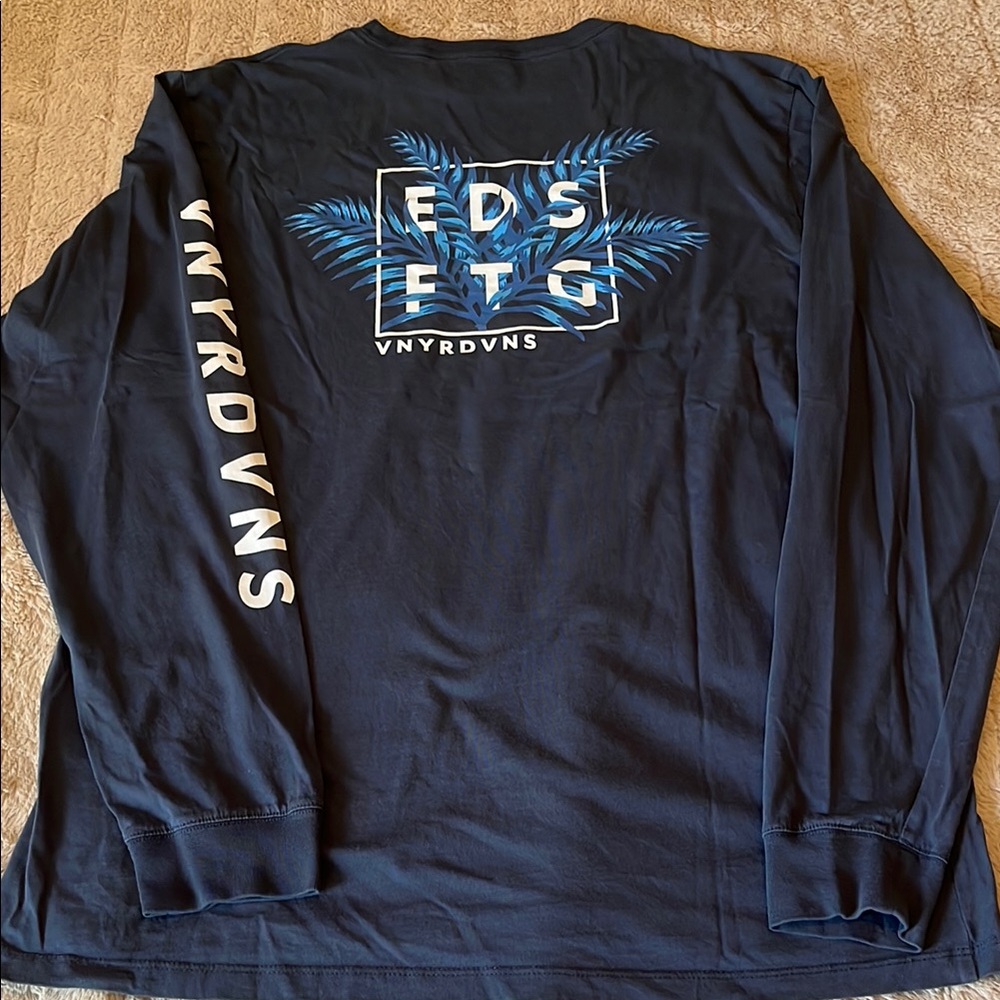 Men’s Vineyard Vines Size M Long Sleeve T-Shirt Tee Tropical Palm